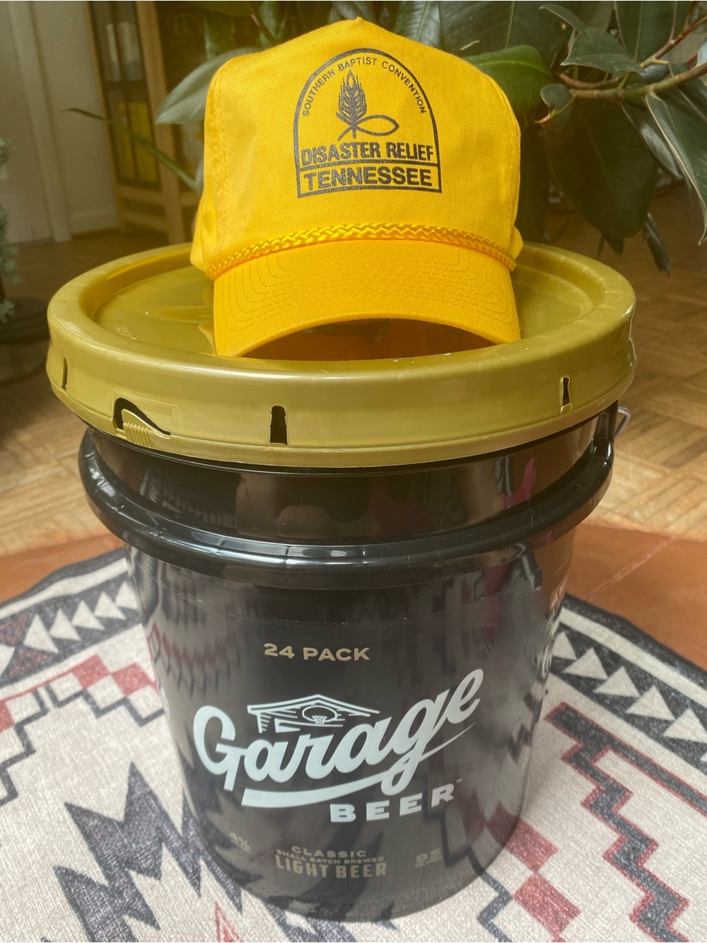 Vintage Southern Baptist Convention Disaster Relief Yellow Rope Brim